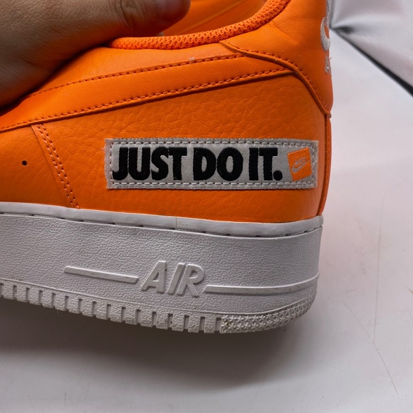 Nike Air Force 1 AF1 Mens 18 Low Top Sneakers Total Orange Neon BQ5360-800 - Picture 7 of 12